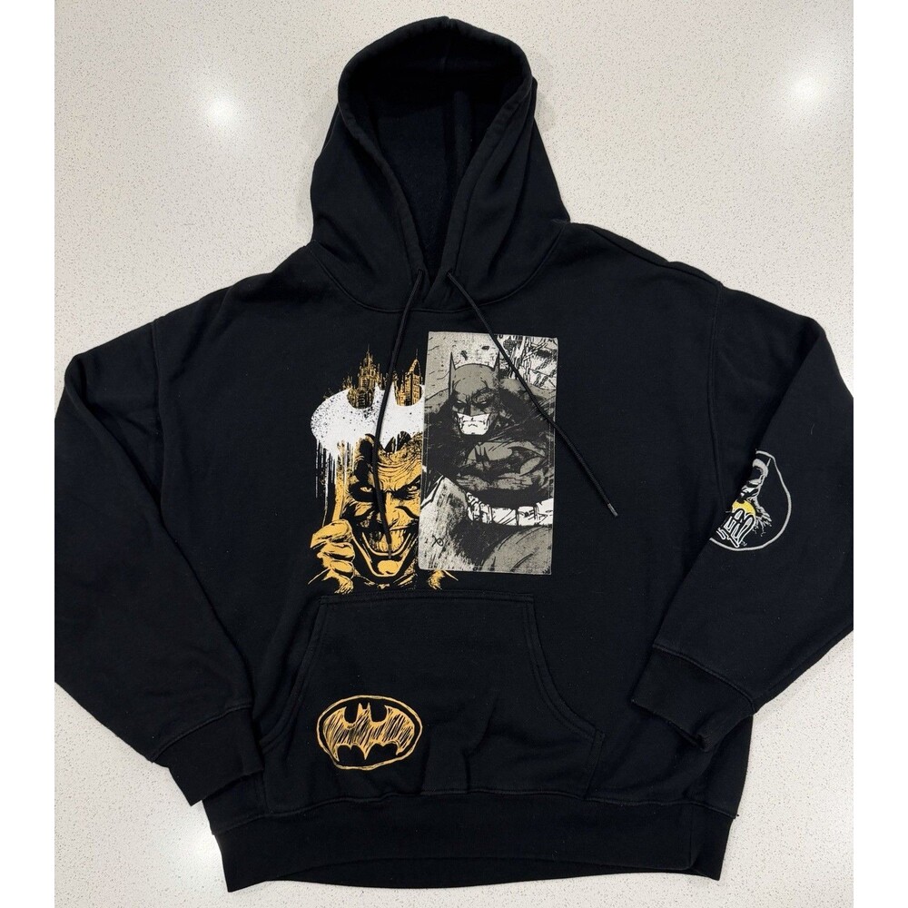 Batman The Joker Graphic Hoodie Black Freeze DC Comics Mens Sz Large